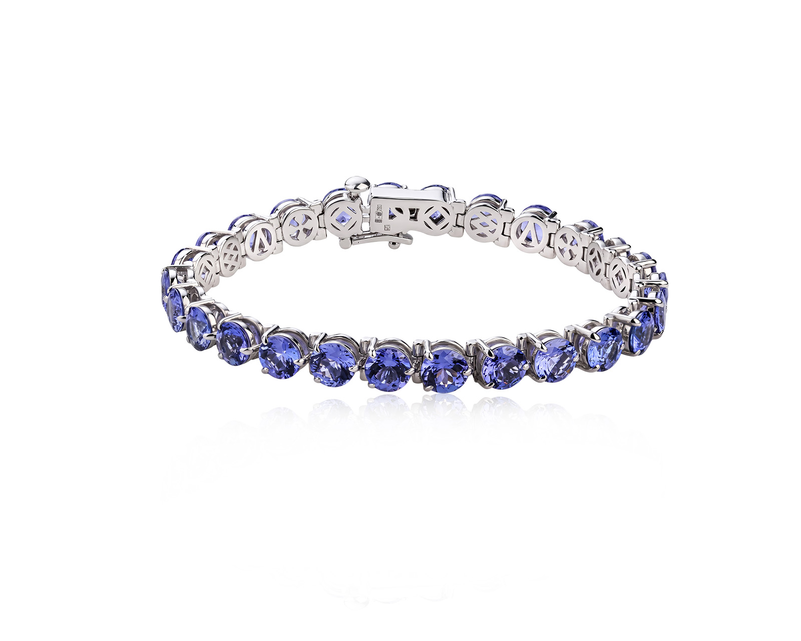Оригинальный золотой браслет с танзанитами 26.84ct Lykov`s Jewellery 040626/КМ382