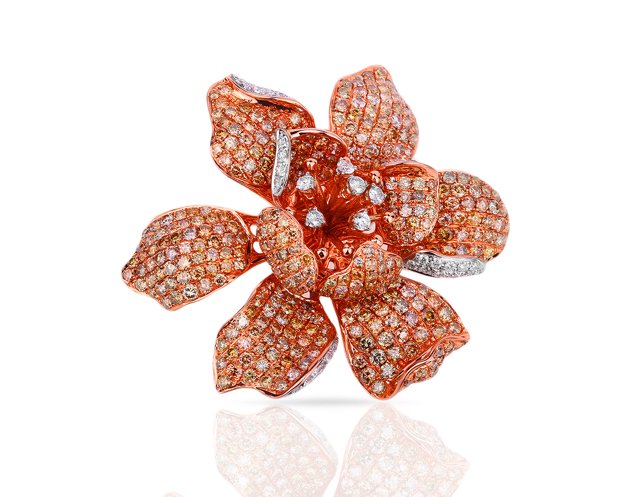 Коктейльное золотое кольцо-кулон с бриллиантами 7.11ct 090418/4