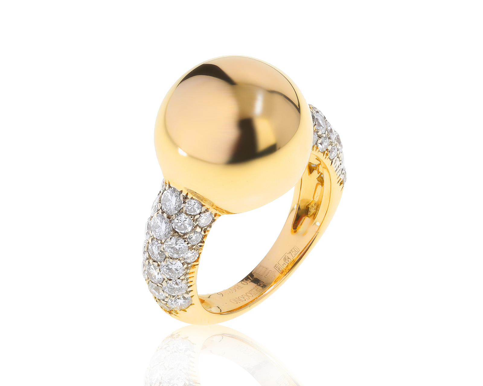 Оригинальное золотое кольцо De Grisogono Boule