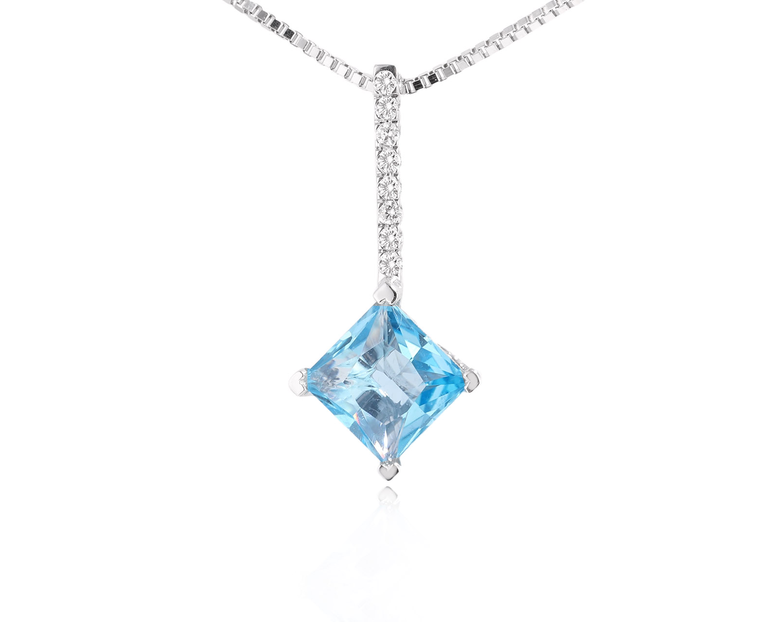 Оригинальное золотое колье с топазом Swiss Blue 1.95ct Mauro Conti 240825/5
