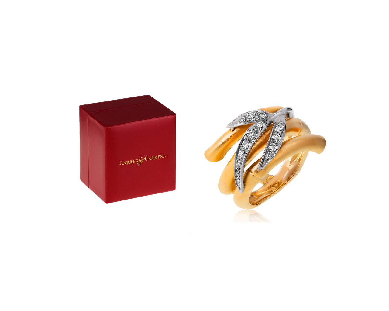 Оригинальное золотое кольцо с бриллиантами 0.24ct Carrera y Carrera