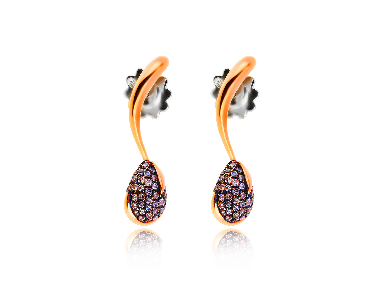 Оригинальные золотые серьги с бриллиантами 0.80ct Luca Carati 050819/2