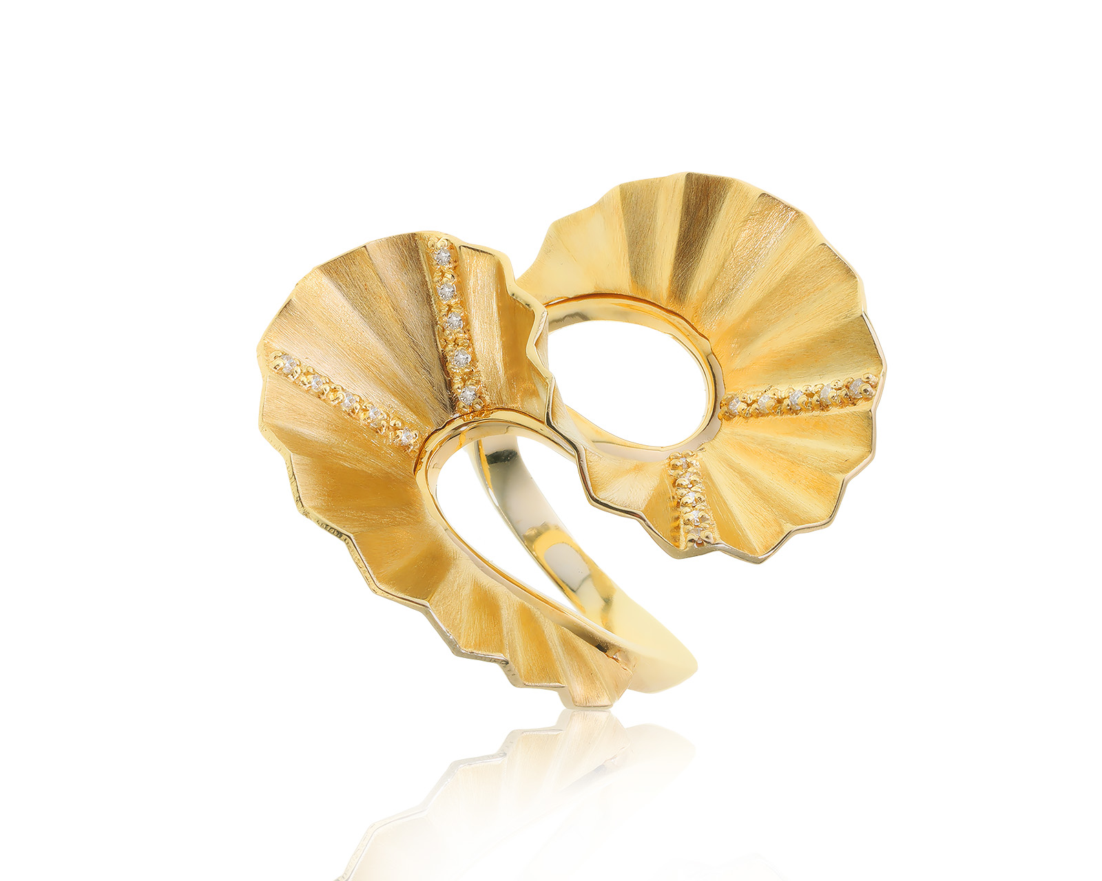Оригинальное золотое кольцо Gold Of Brazil Origami