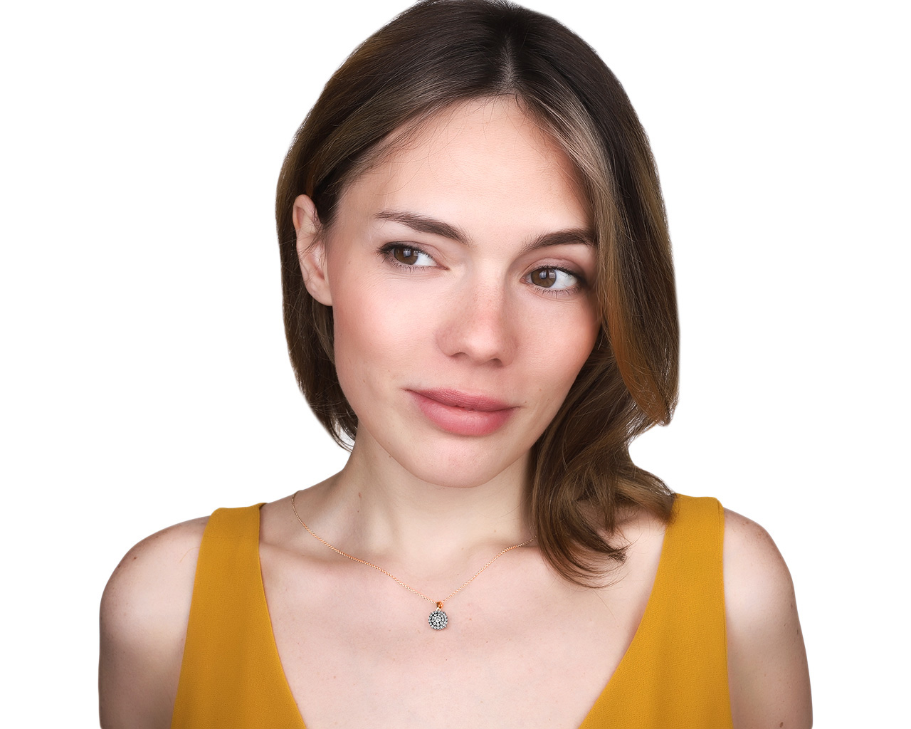 Прекрасный золотой кулон с бриллиантами 0.47ct