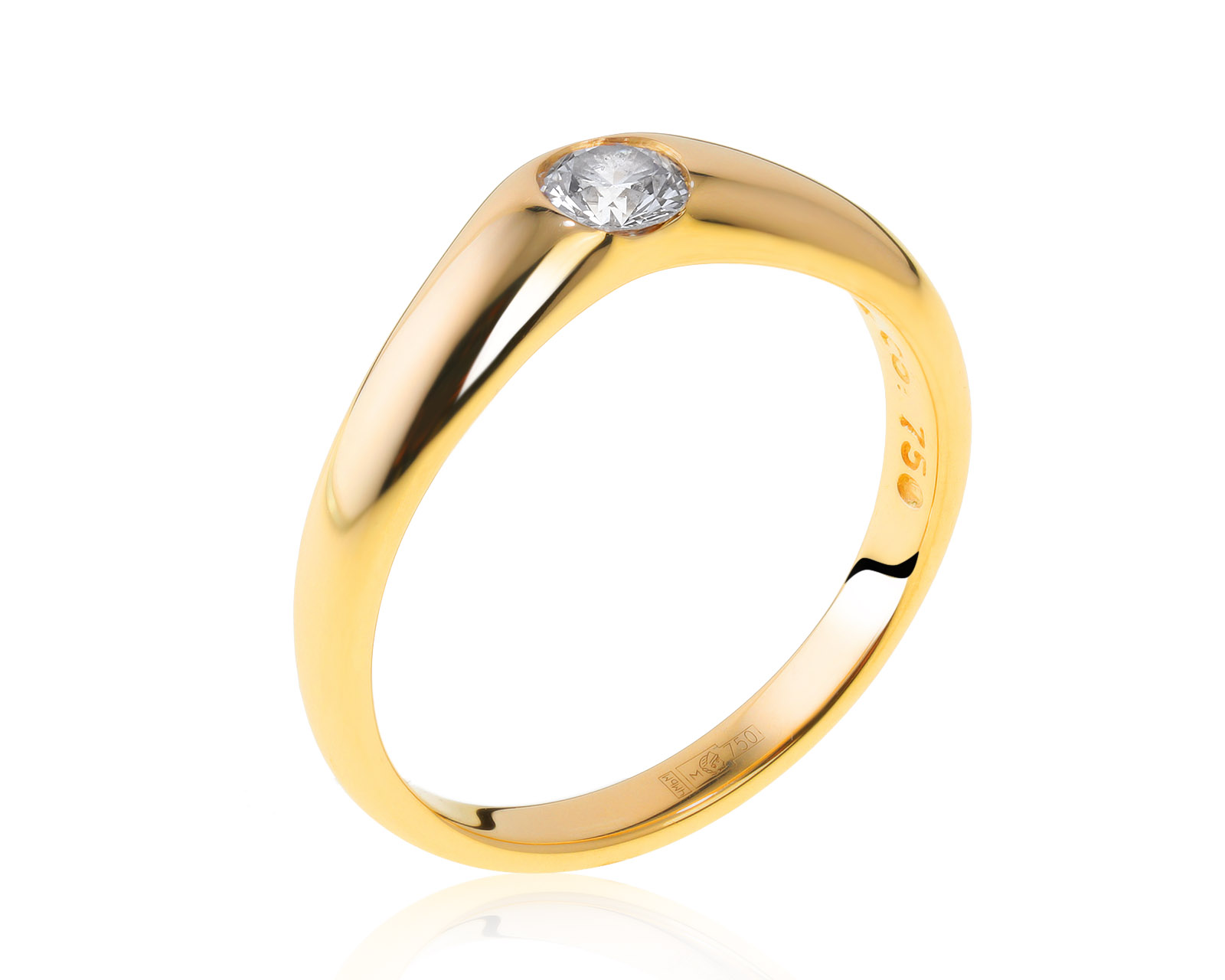 Оригинальное золотое кольцо с бриллиантом 0.20ct Tiffany&Co E. Peretti