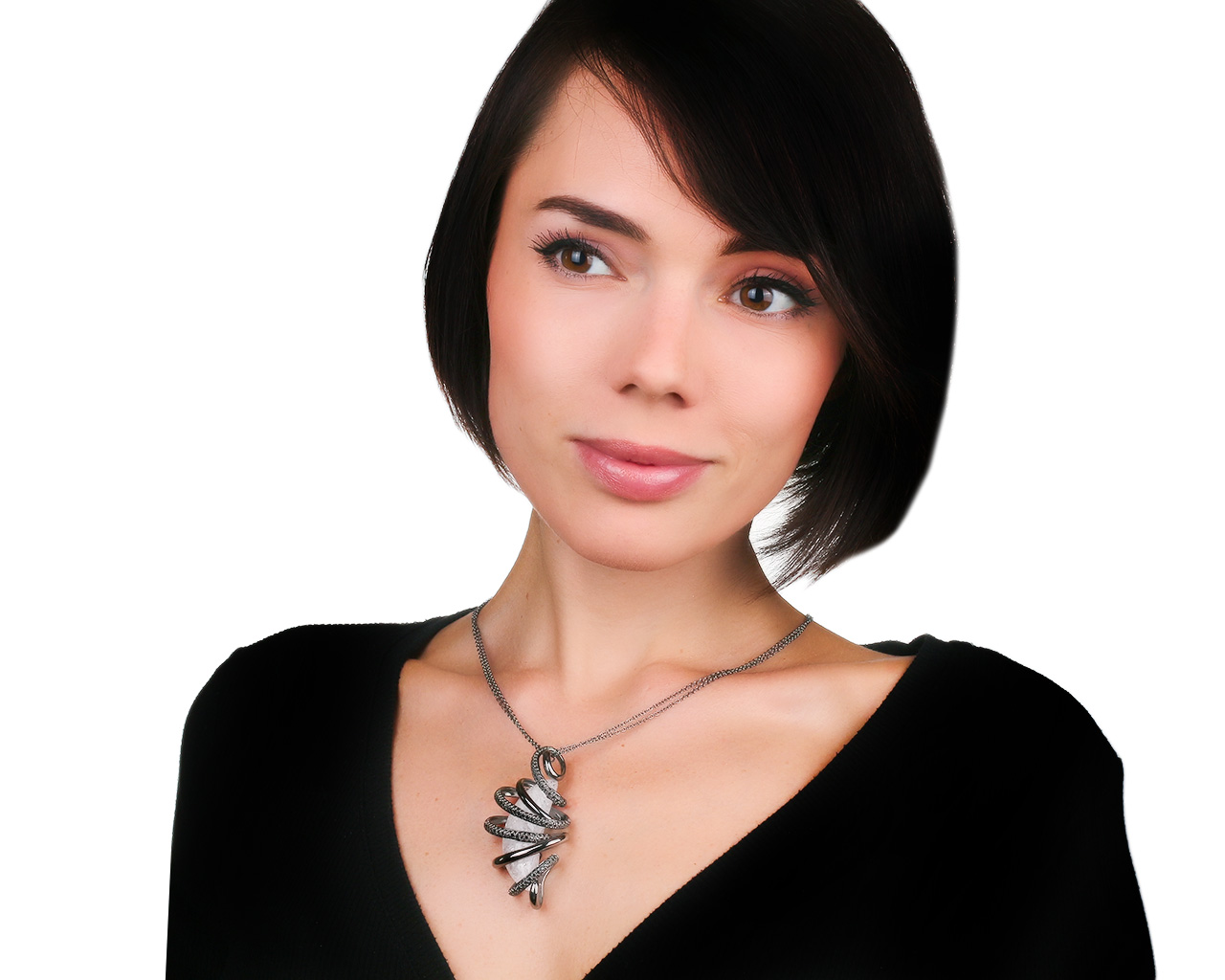 Оригинальный золотой кулон с кварцем и бриллиантами 2.11ct D&A Infinite