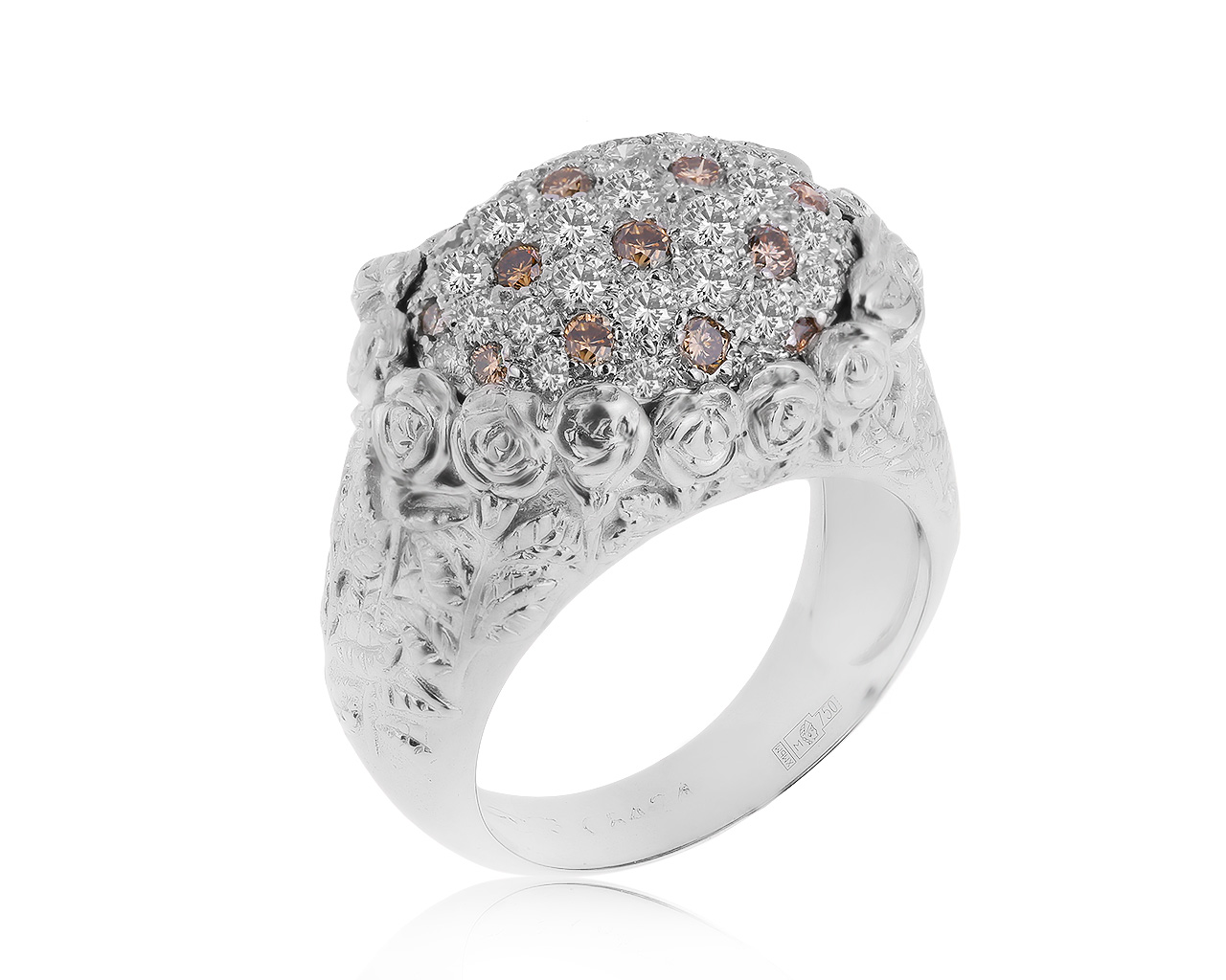 Оригинальное золотое кольцо с бриллиантами 1.25ct Carrera y Carrera Jardin de Rosas 110820/6