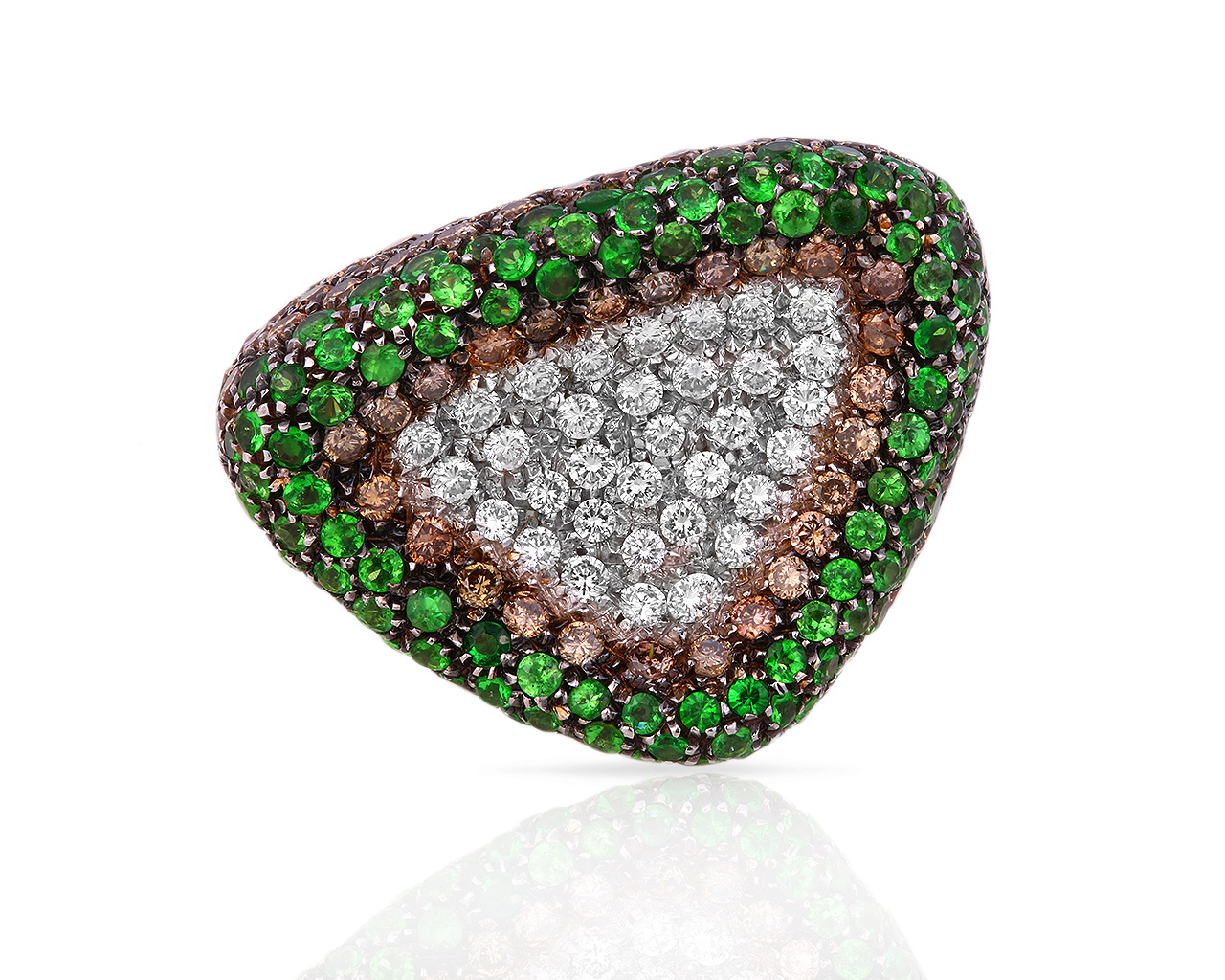 Оригинальное золотое кольцо с бриллиантами 4.27ct Valenti 100518/9