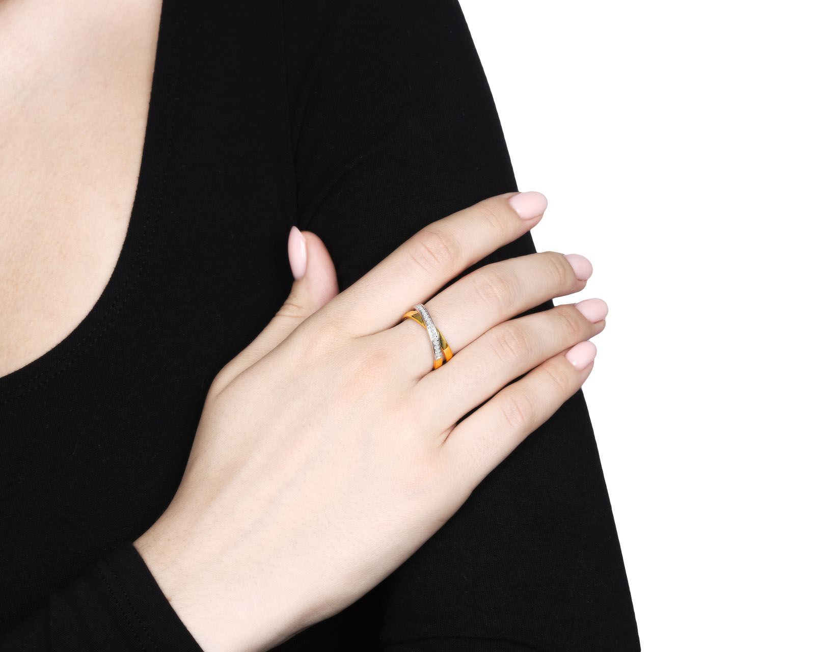 Оригинальное золотое кольцо с бриллиантами 0.17ct Mauro Conti