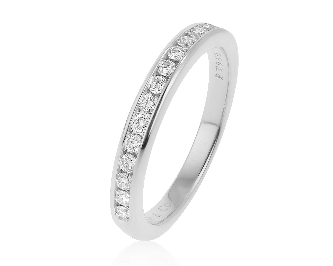 Оригинальное платиновое кольцо с бриллиантами 0.24ct Tiffany&Co