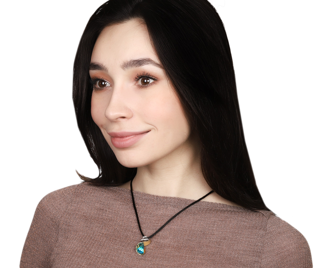 Прекрасный золотой кулон с топазом 6.23ct