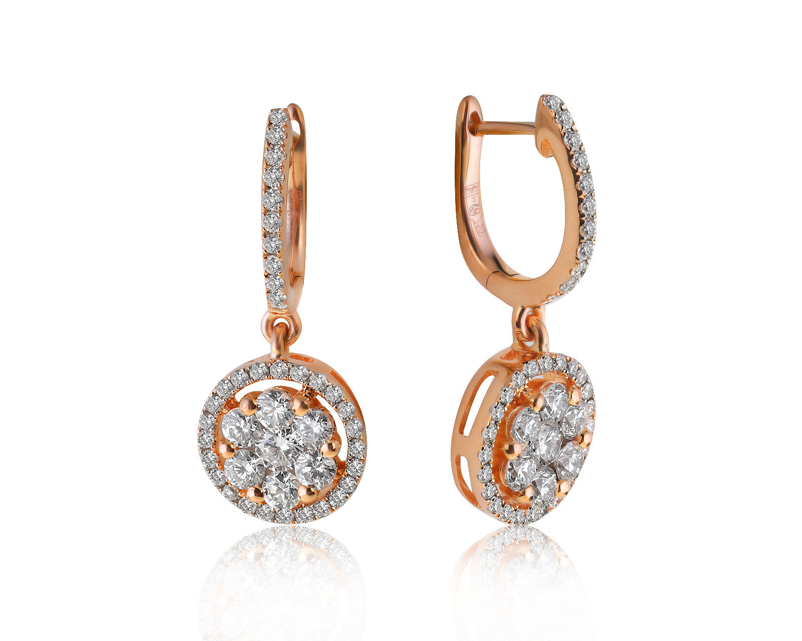 Оригинальные золотые серьги с бриллиантами 1.20ct Crivelli 180721/3