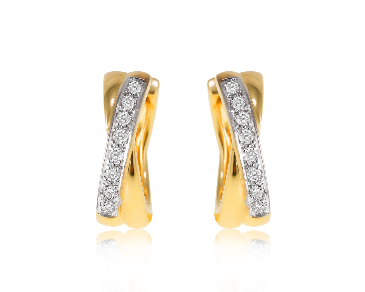 Оригинальные золотые серьги с бриллиантами 0.16ct Mauro Conti 201220/9