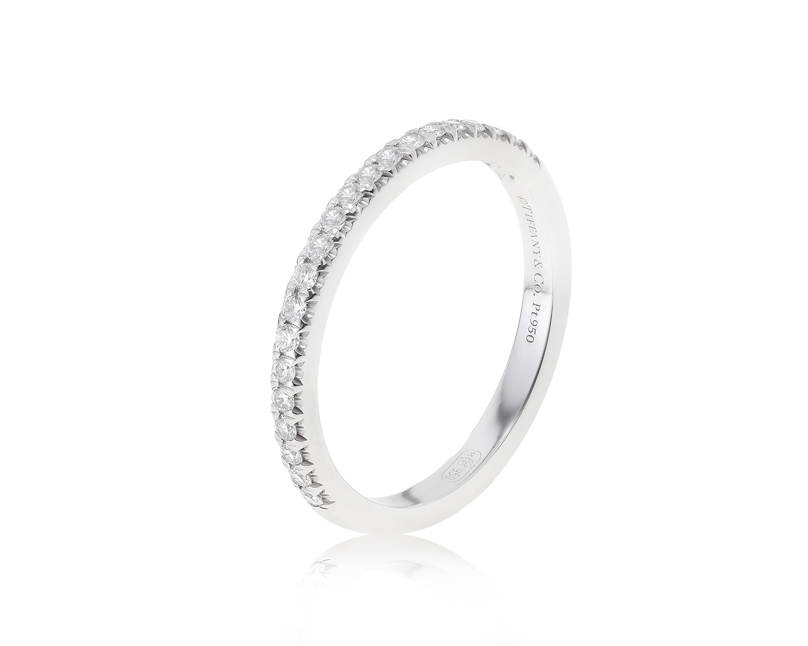 Оригинальное платиновое кольцо Tiffany&Co Soleste Half Eternity 141122/1