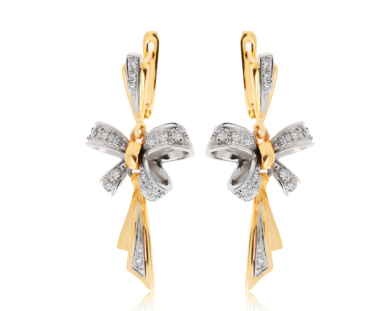 Изысканные золотые серьги с бриллиантами 0.60ct 091120/4