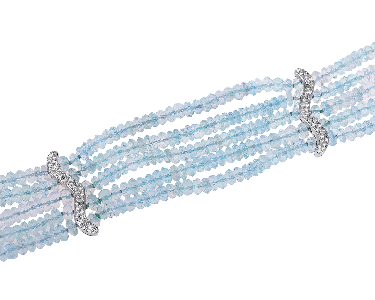 Оригинальное золотое колье с аквамаринами 270.07ct Antonini 030720/6