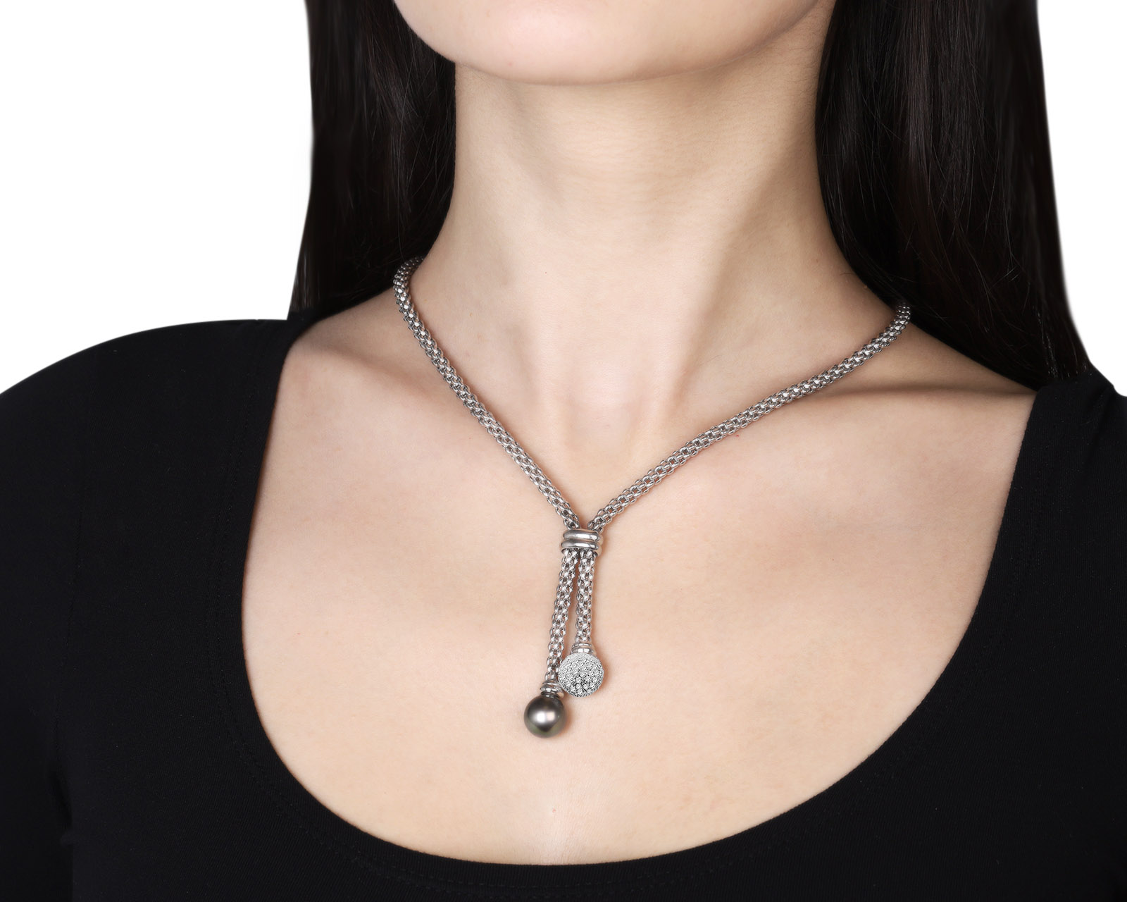 Оригинальное золотое колье с жемчугом 11.00 мм Fope