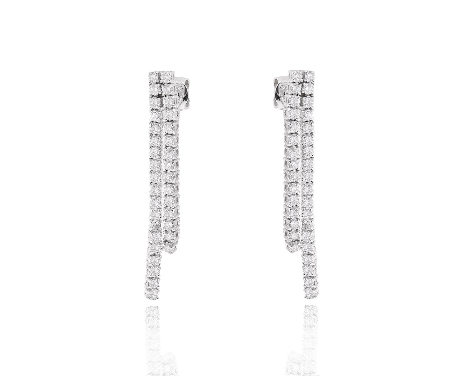 Прекрасные золотые серьги с бриллиантами 1.45ct
