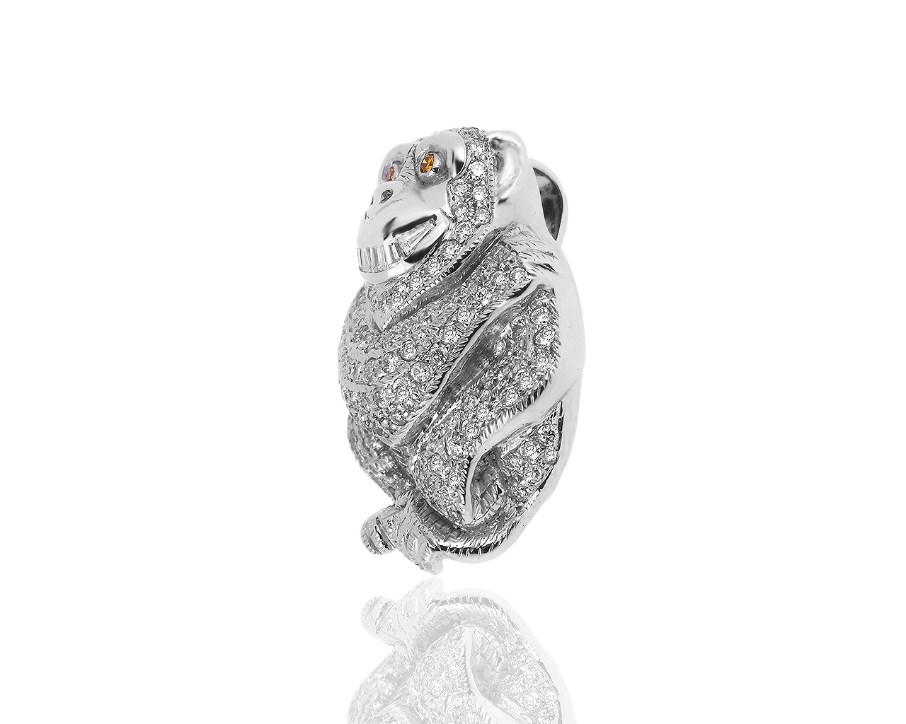 Интересный золотой кулон с бриллиантами 0.74ct и сапфирами 0.04ct