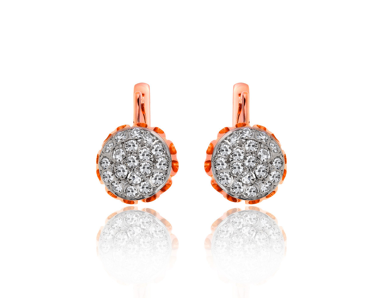 Винтажные золотые серьги с бриллиантами 0.83ct 250120/1