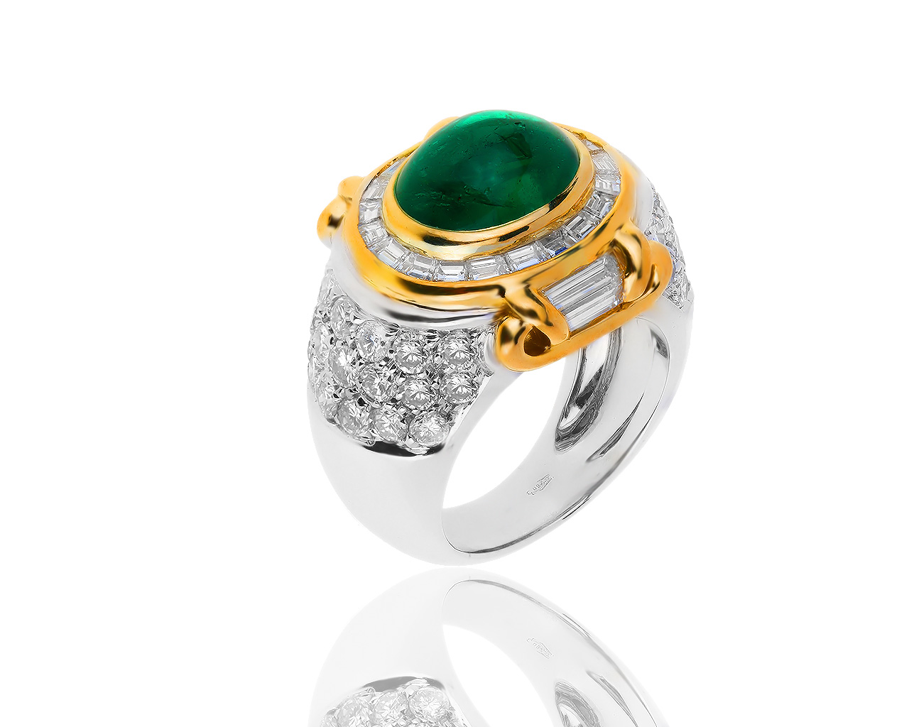 Золотое кольцо с изумрудом 3.26ct и бриллиантами 2.69ct