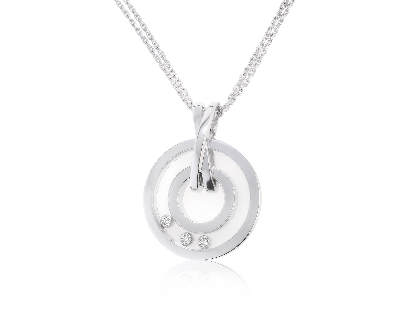 Оригинальный золотой кулон Chopard Happy Diamonds