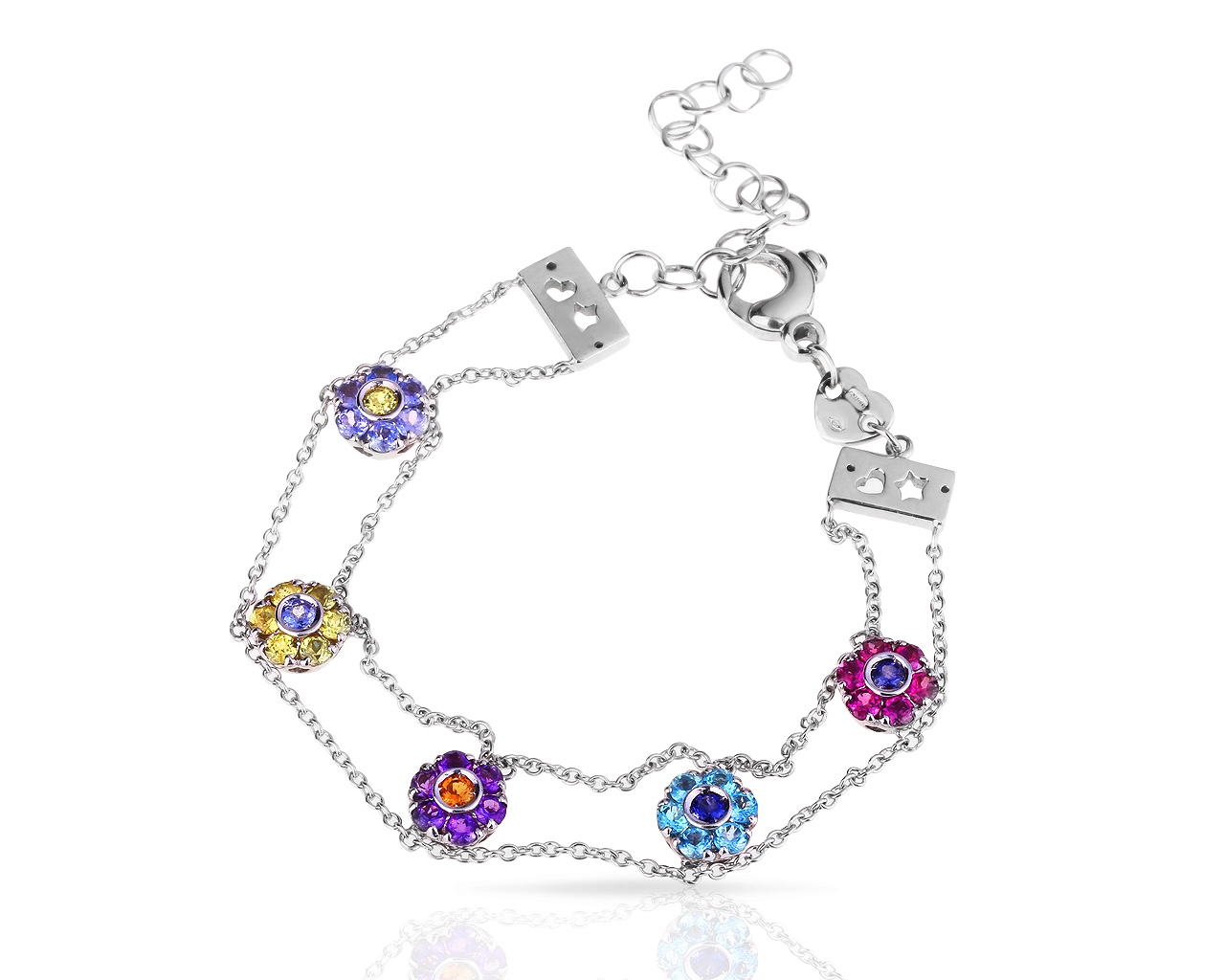 Яркий золотой браслет с цветными камнями Pasquale Bruni 010518/3