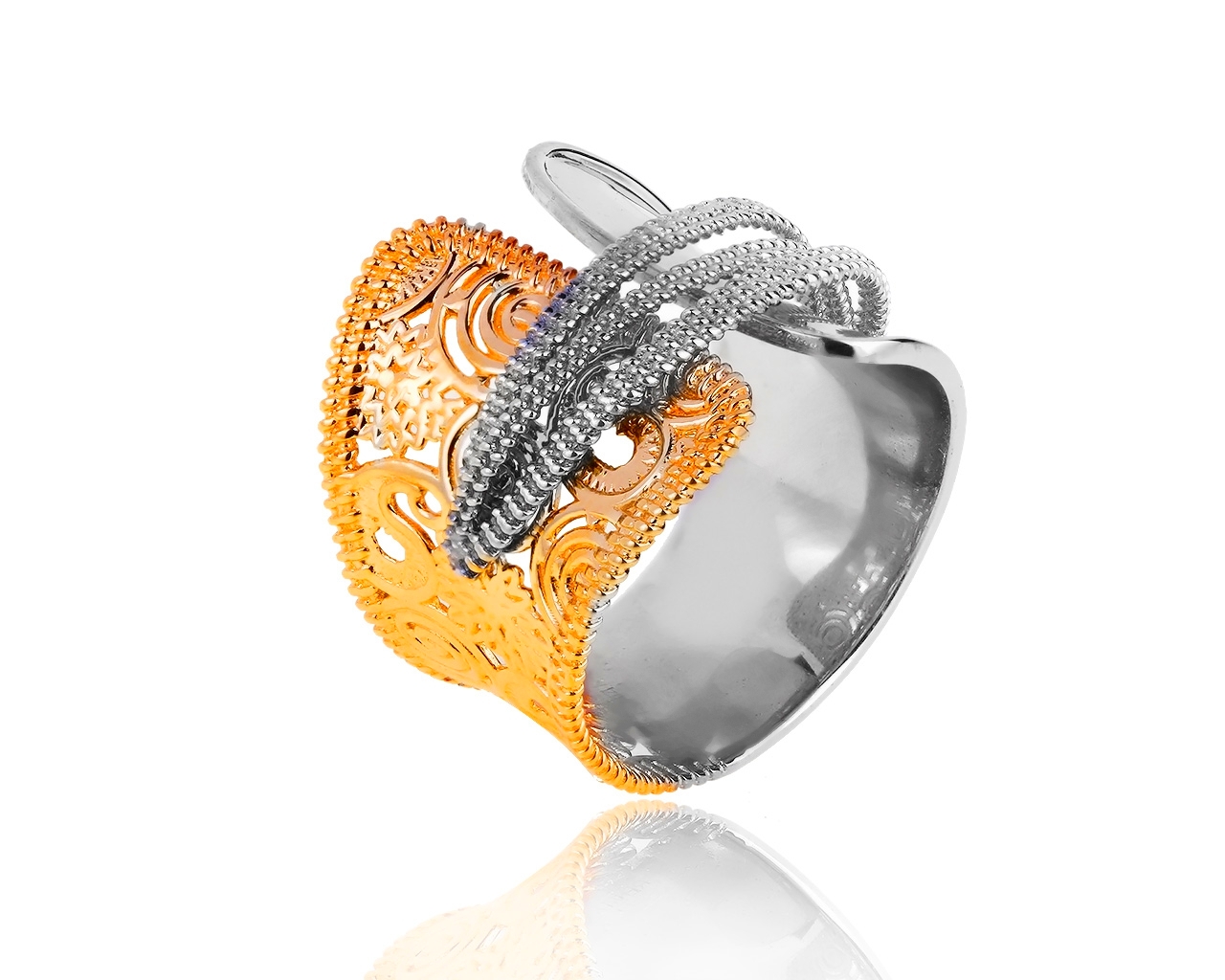 Экстравагантное золотое кольцо Roberto Bravo