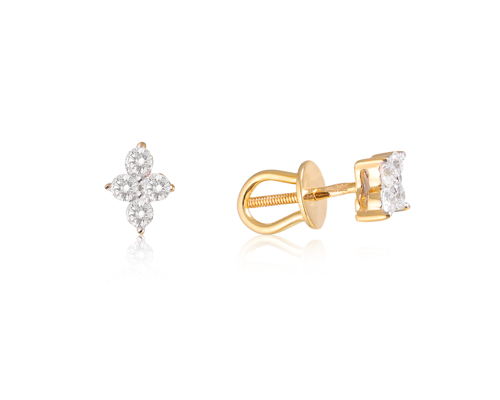 Золотые серьги с бриллиантами 0.32ct 111124/4