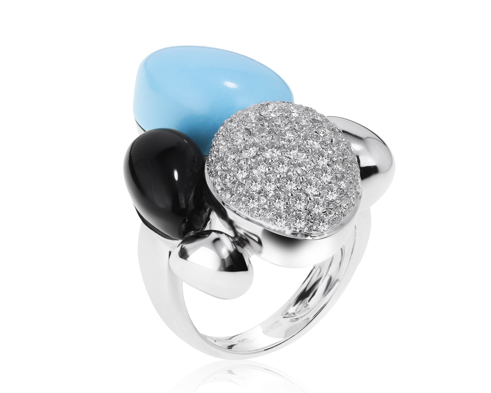 Оригинальное золотое кольцо с бирюзой 11.25ct Roberto Coin Ikebana 230821/12