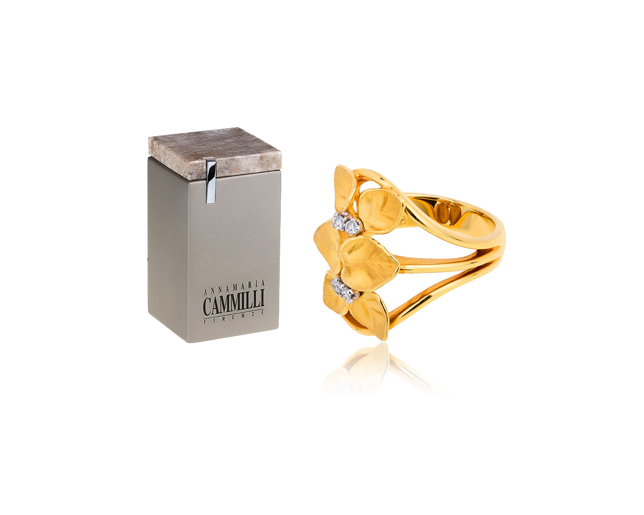 Золотое кольцо с бриллиантами 0.08ct Annamaria Cammilli