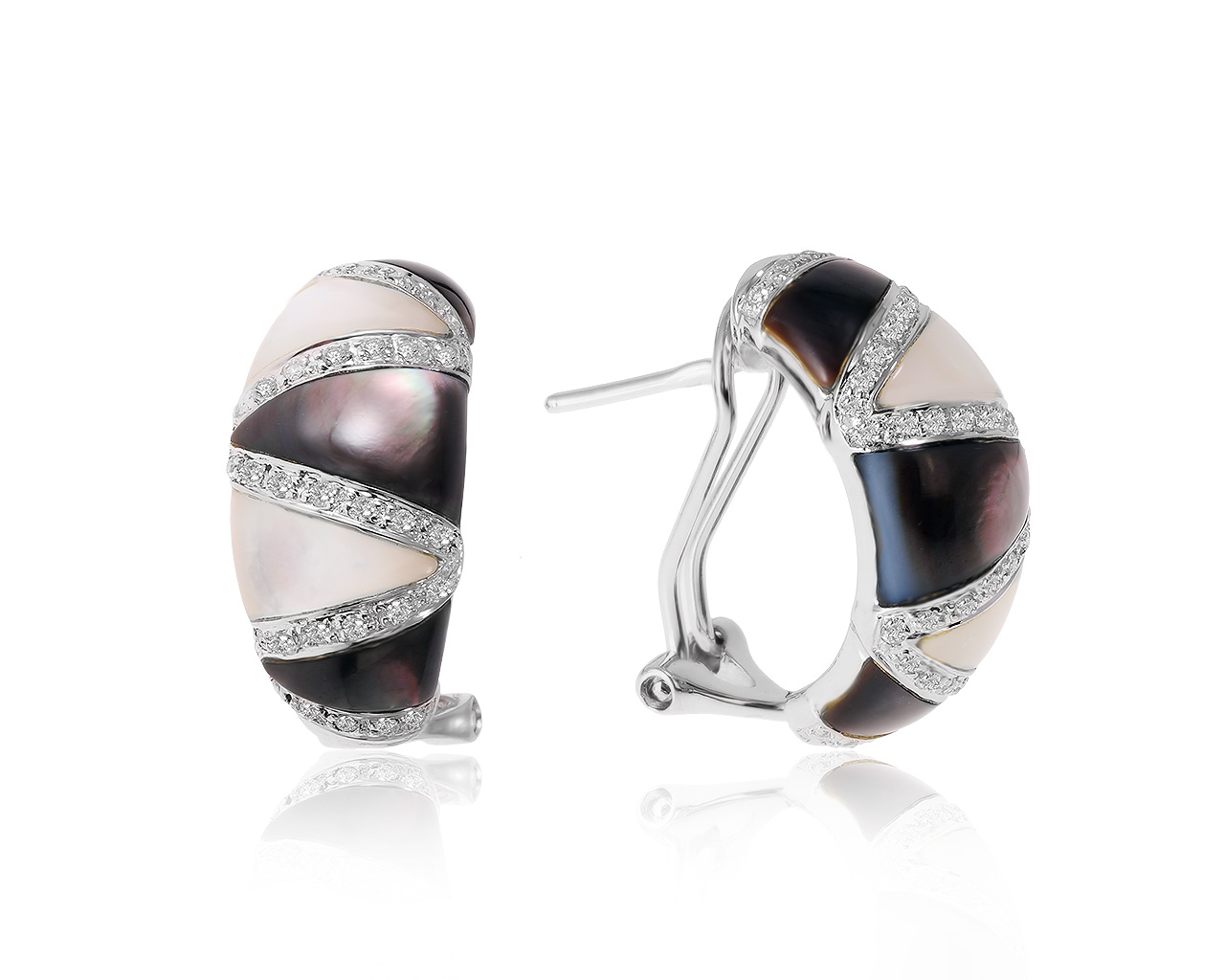 Стильные золотые серьги с бриллиантами 0.50ct