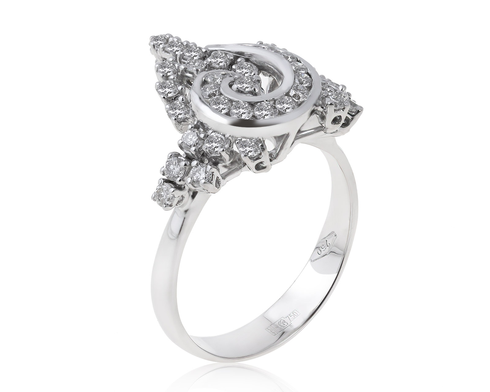 Престижное золотое кольцо с бриллиантами 0.90ct 060721/3