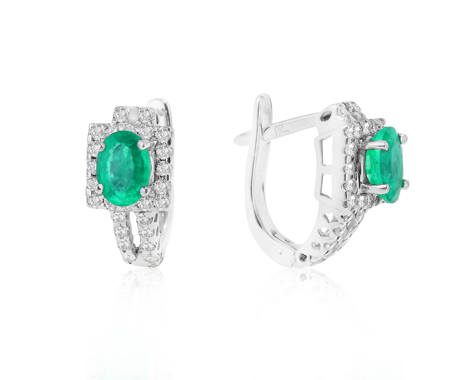 Богатые золотые серьги с изумрудами 1.63ct 080122/2