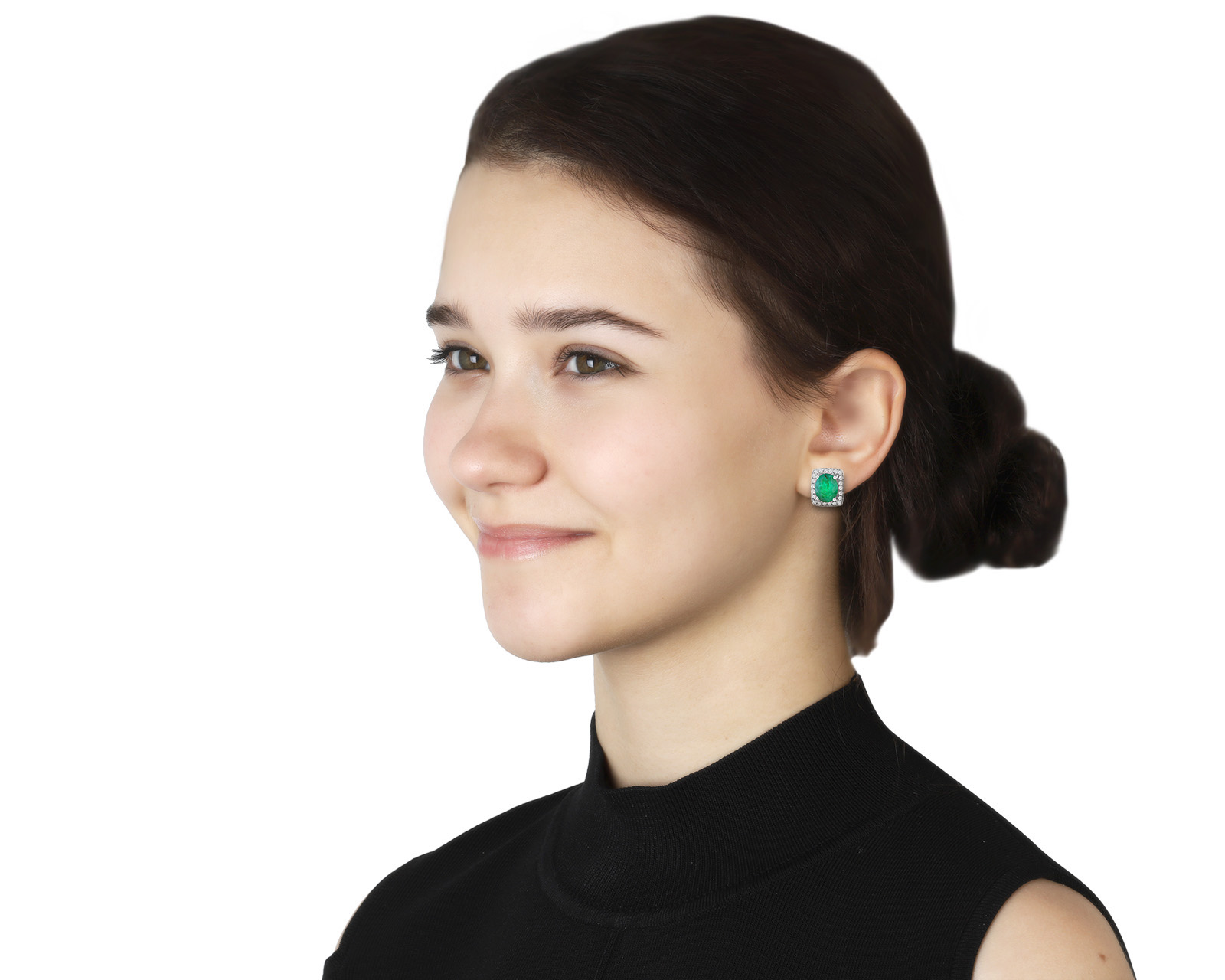 Богатые золотые серьги с изумрудами 3.68ct