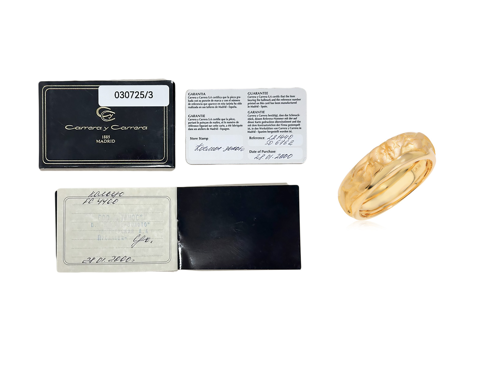 Оригинальное золотое кольцо Carrera y Carrera Promesa