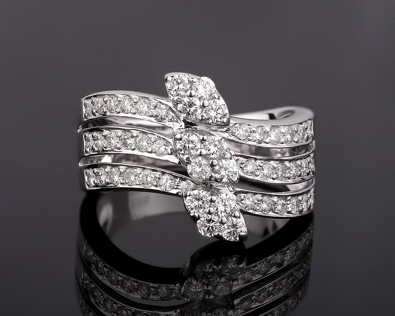 Достойное золотое кольцо с бриллиантами 0.90ct 031117/6