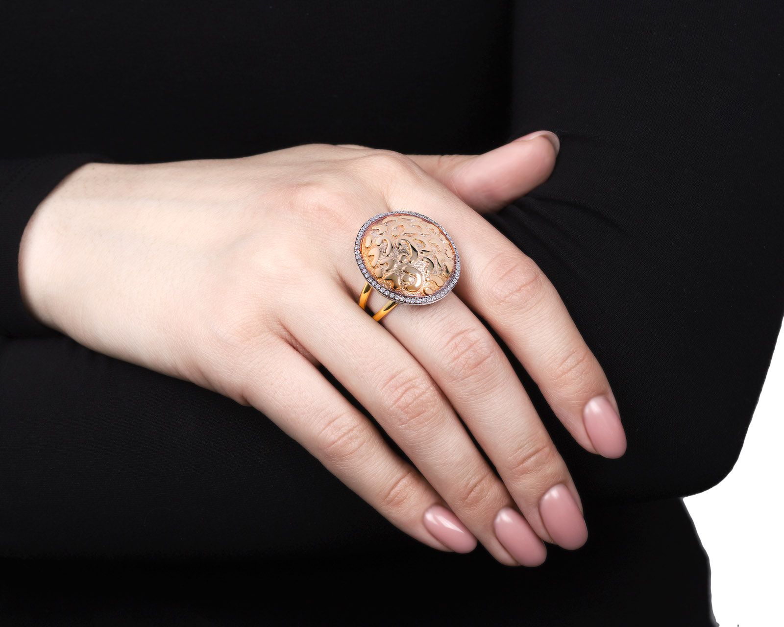 Винтажное золотое кольцо с бриллиантами 0.50ct СССР