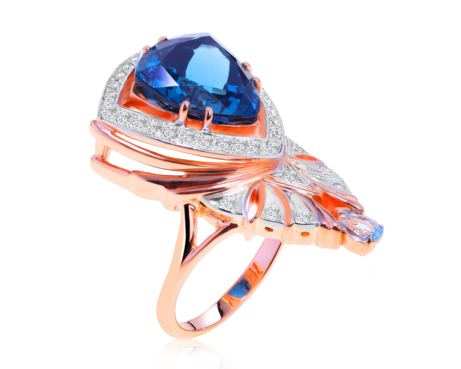 Великолепное золотое кольцо с топазами 9.57ct 040621/15