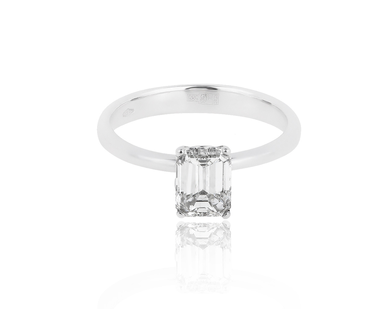 Итальянское золотое кольцо с бриллиантом 0.90ct 060519/5