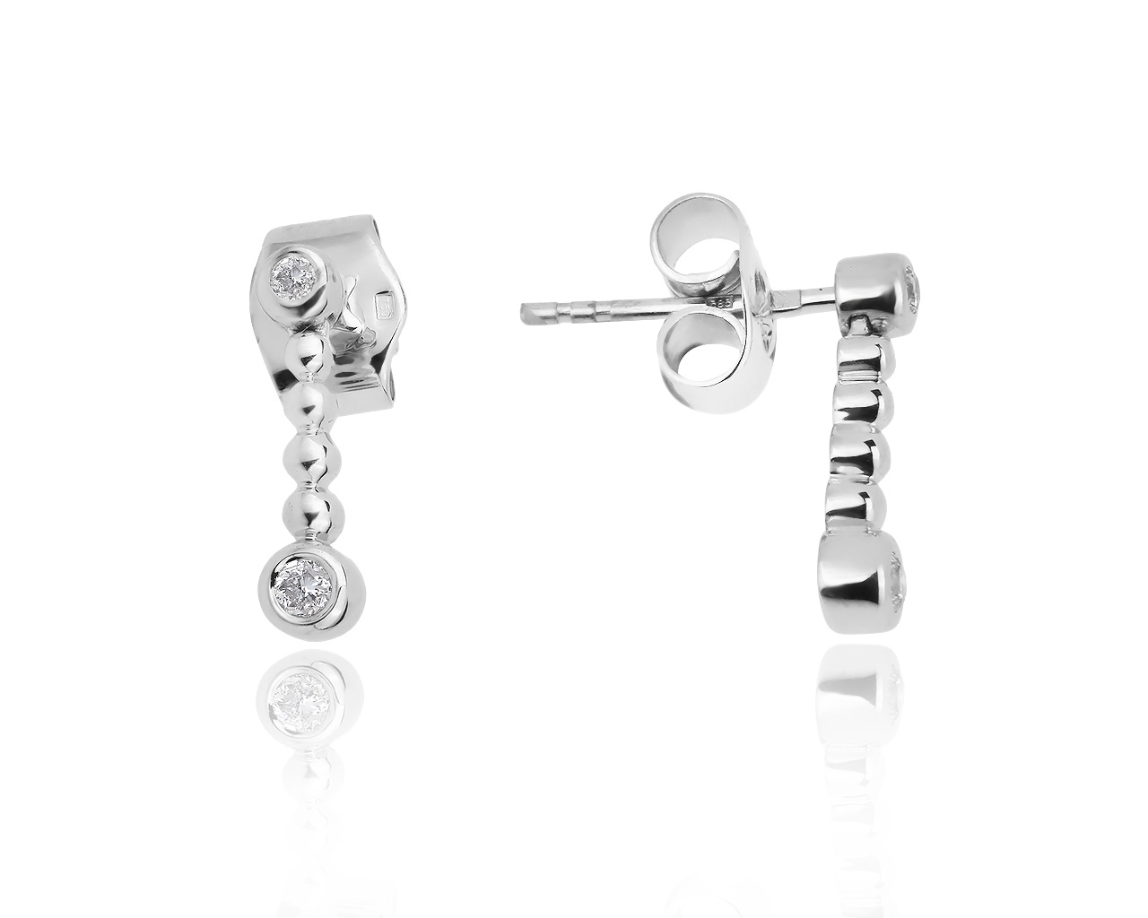 Золотые серьги-пусеты с бриллиантами 0.10ct H.Stern