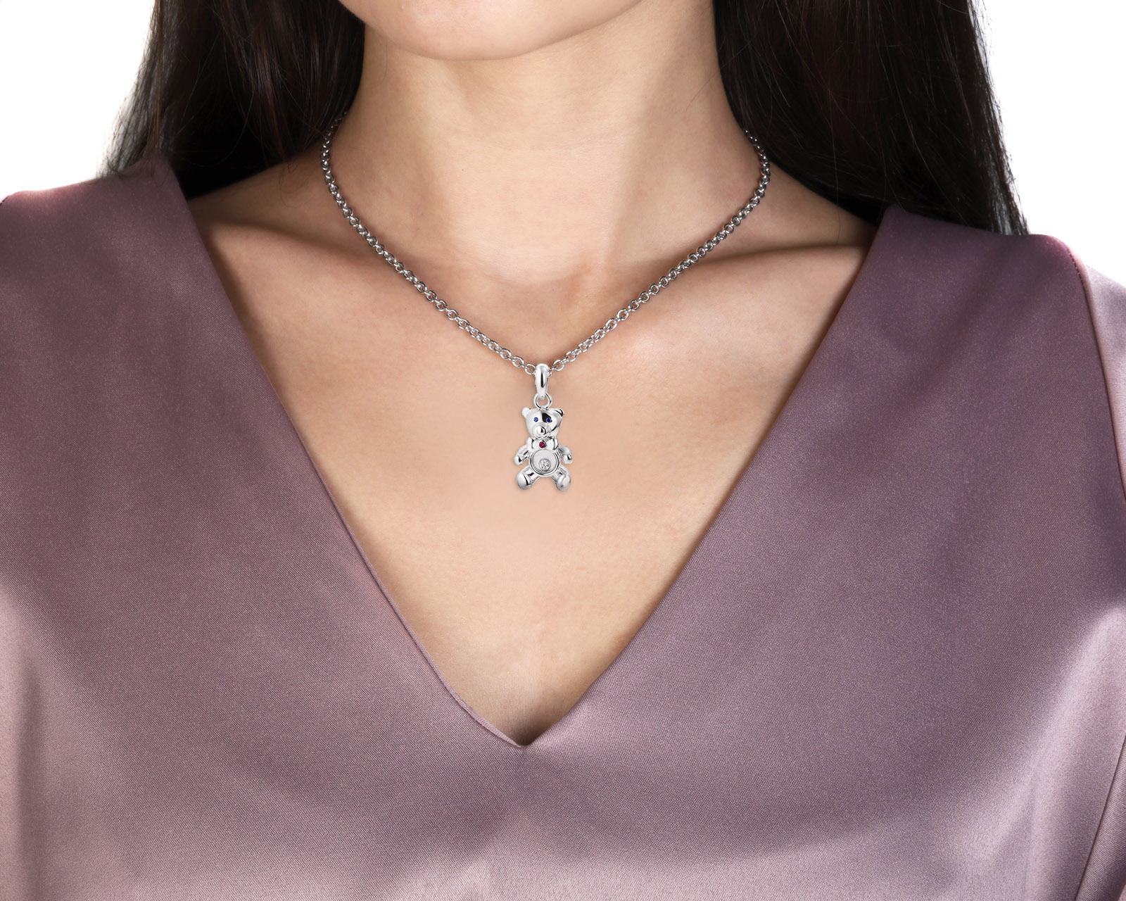 Оригинальный золотой кулон Chopard Happy Diamond Bear