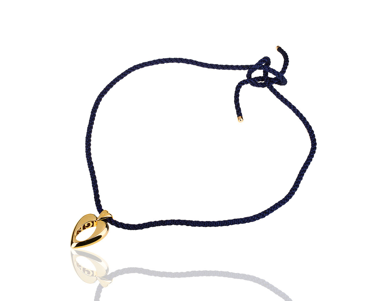 Оригинальная золотая подвеска на шнурке Piaget Heart
