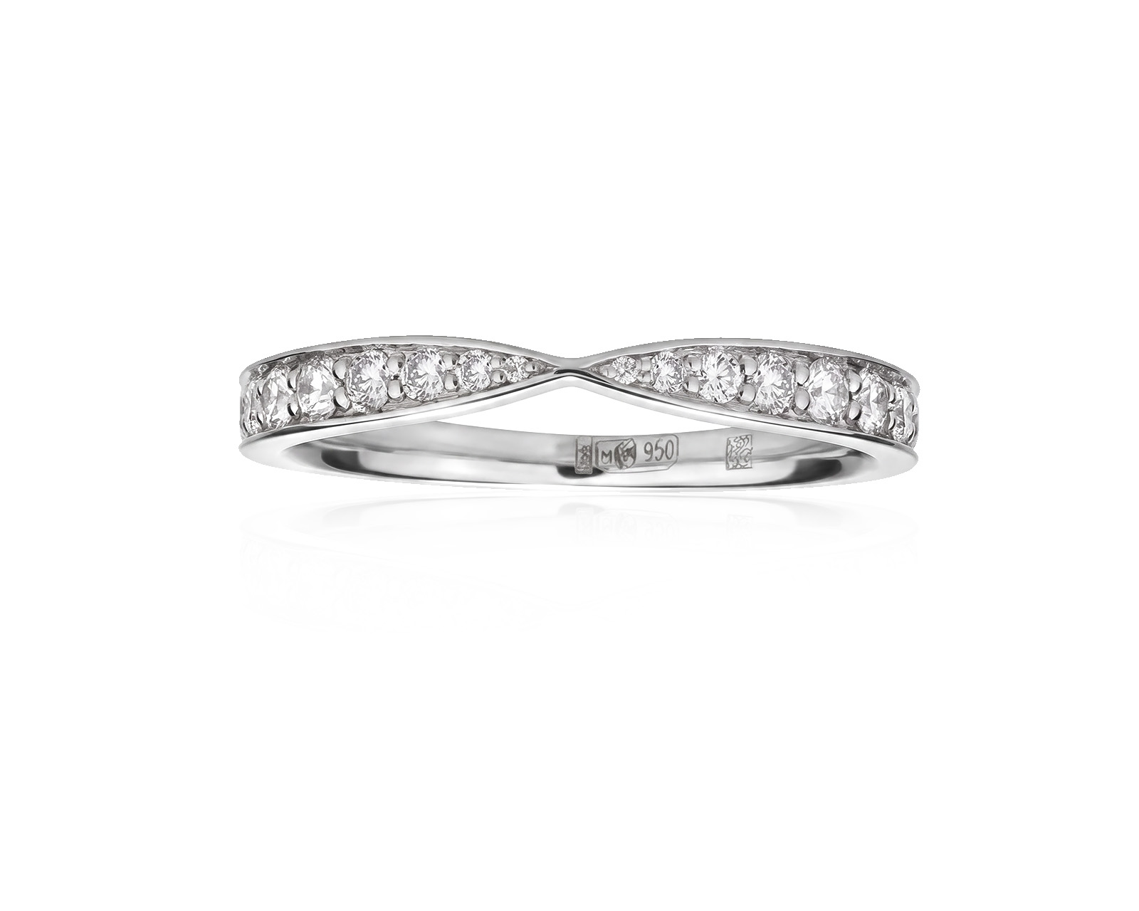 Оригинальное платиновое кольцо с бриллиантами 0.23ct Tiffany&Co Harmony