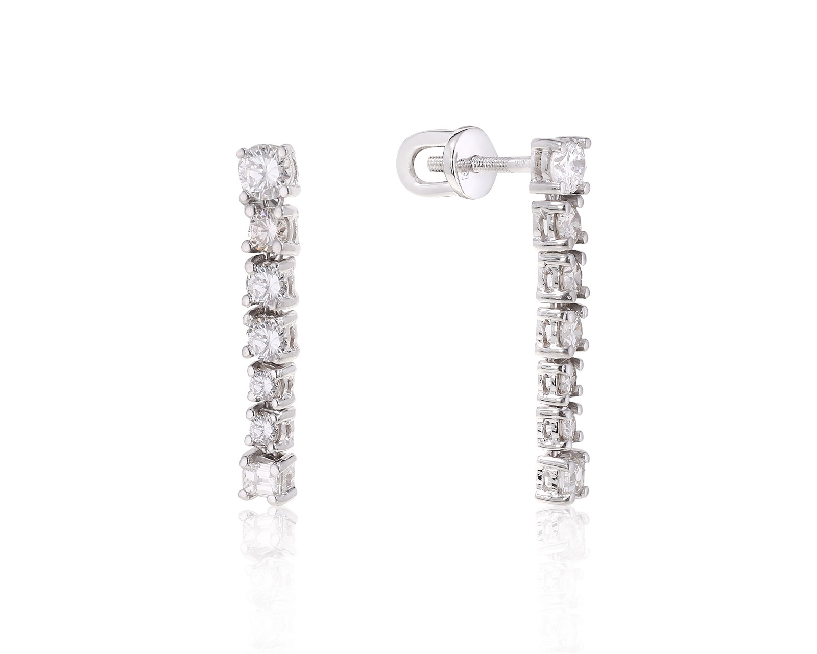 Прекрасные золотые серьги с бриллиантами 1.44ct 051022/12