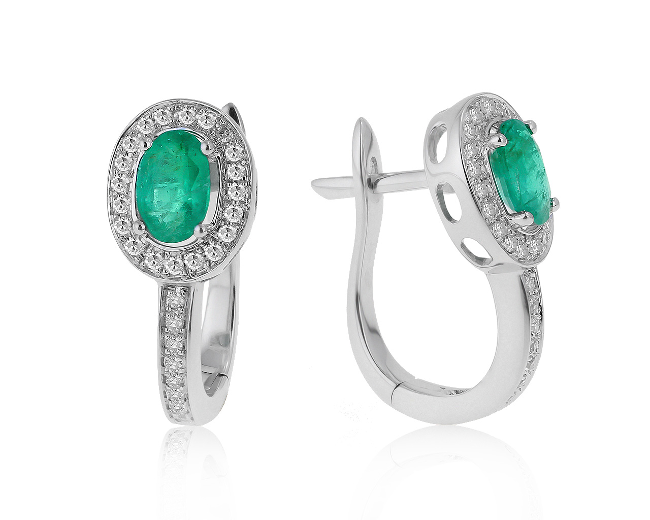 Изысканные золотые серьги с изумрудами 0.62ct 020621/6