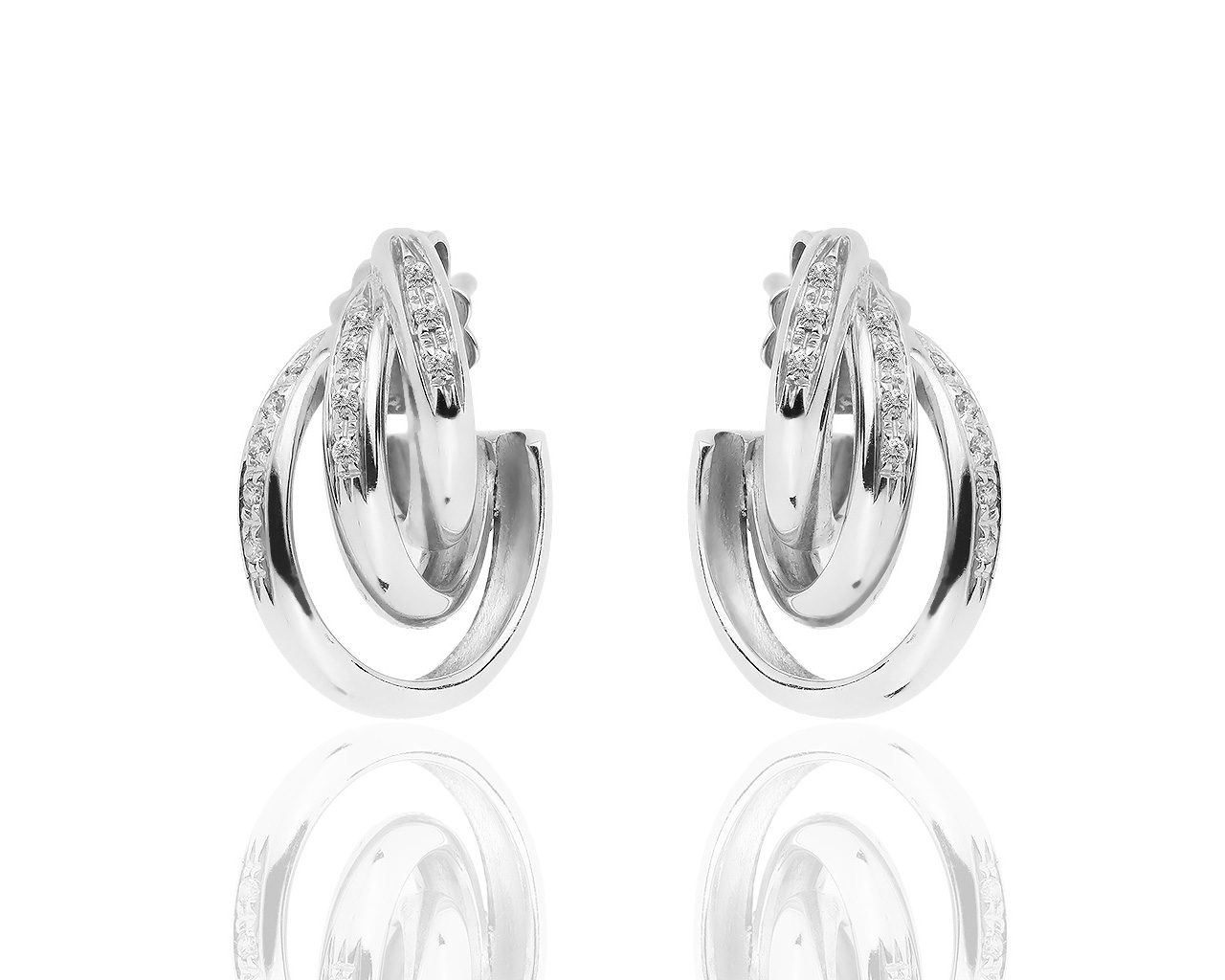 Лаконичные золотые серьги с бриллиантами 0.17ct 081118/8