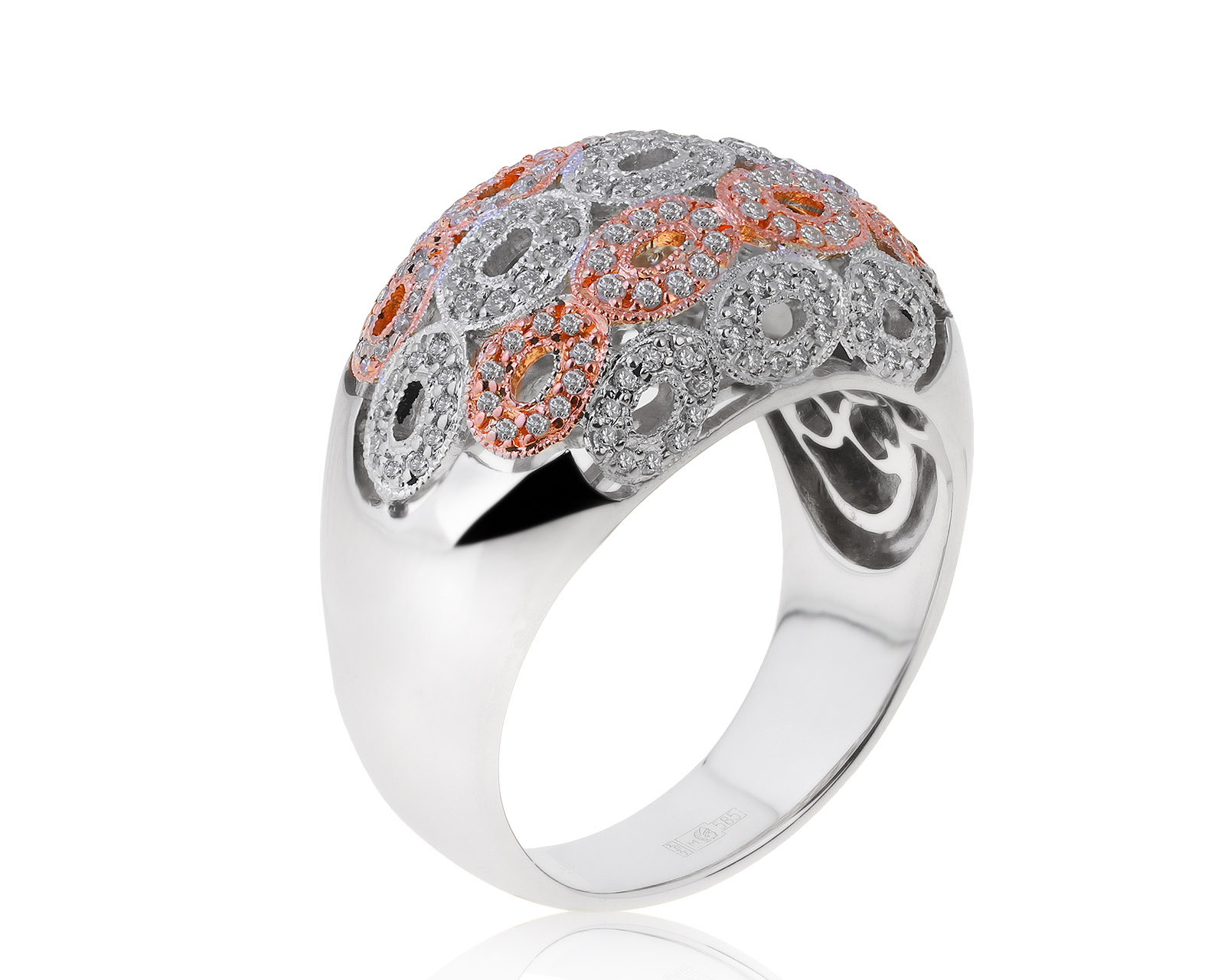 Притягательное золотое кольцо с бриллиантами 0.65ct 020721/2