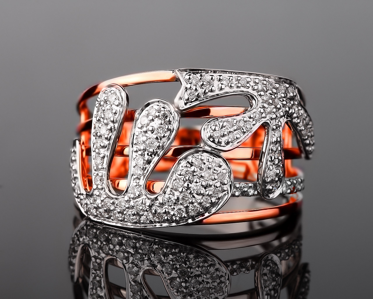 Безупречное золотое кольцо с бриллиантами 0.41ct