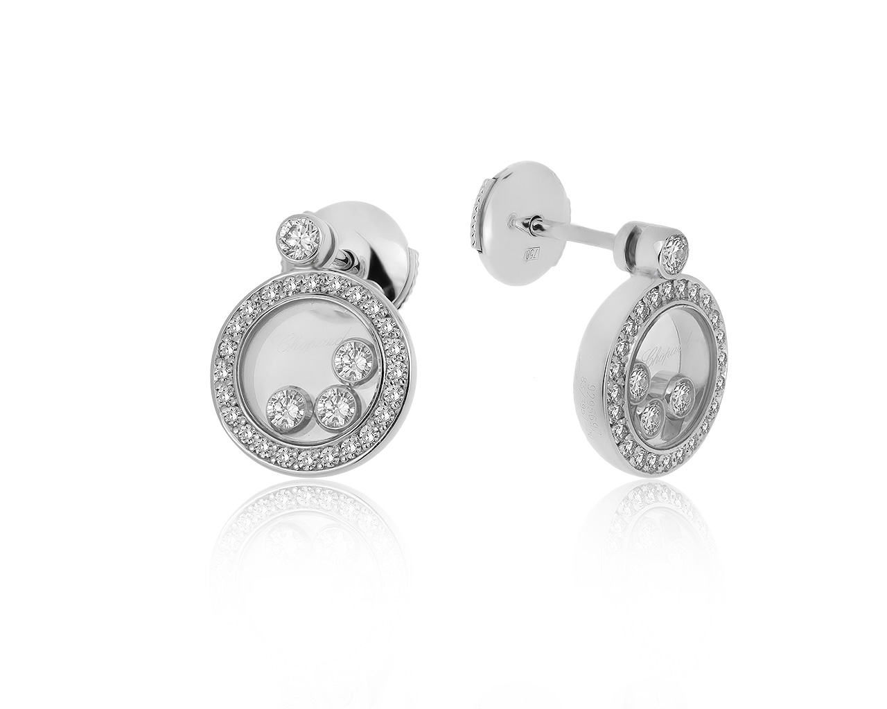 Оригинальные золотые серьги с бриллиантами 0.72ct Chopard